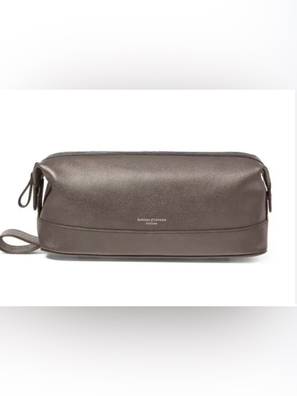 Aspinal of London's Classic Grey Leather wash bag
